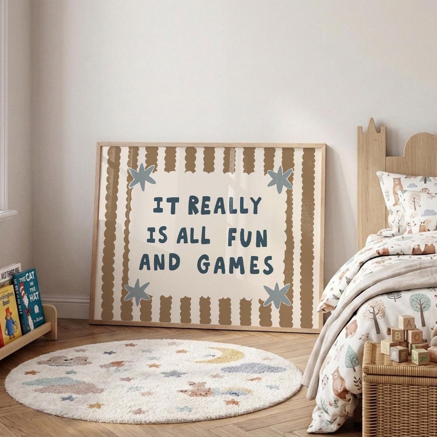 Playroom Wall Art, It Really Is All Fun and Games, Colorful Typography Print (MR145) — poster 3