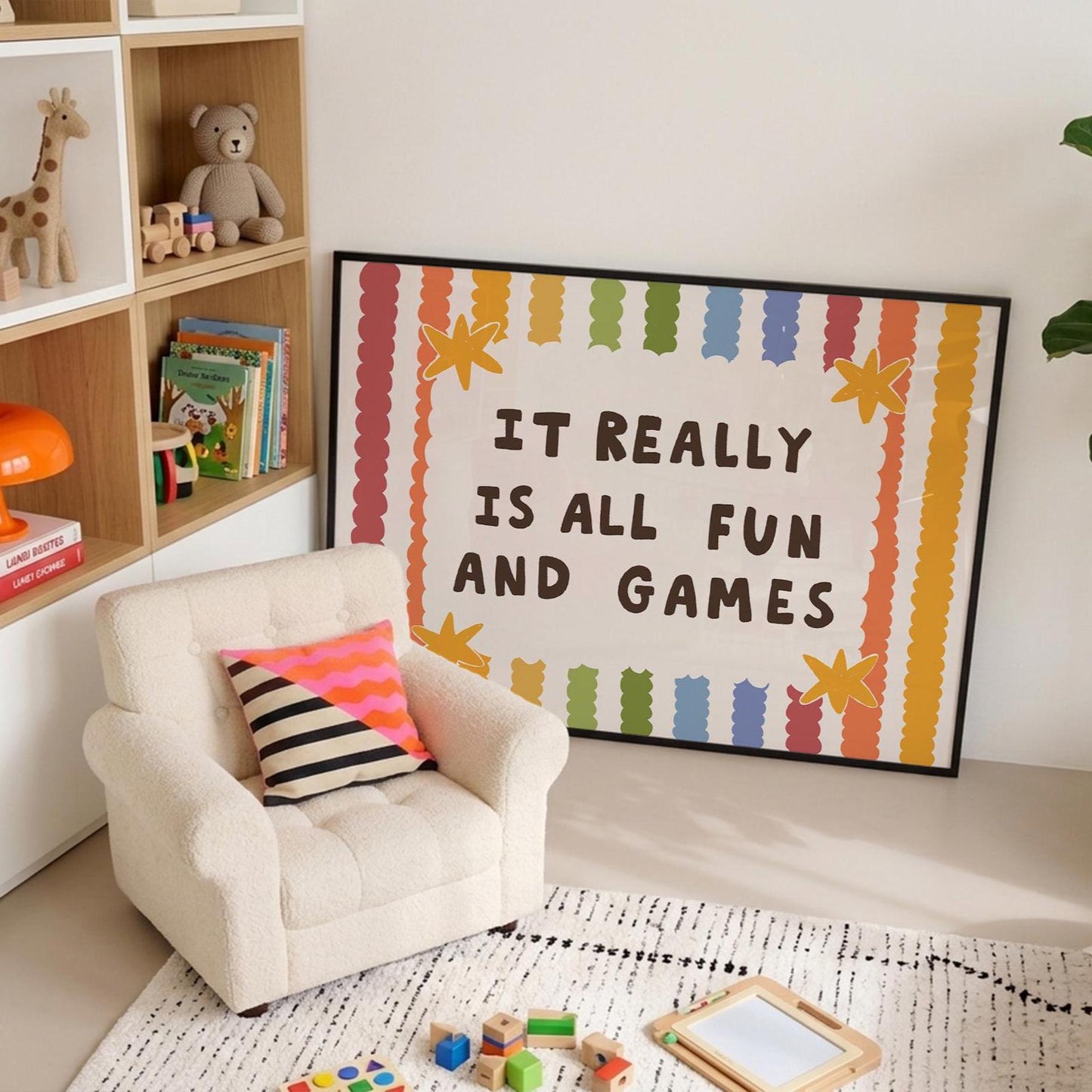 Playroom Wall Art, It Really Is All Fun and Games, Colorful Typography Print (MR145) — poster 4