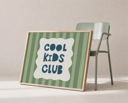 Cool Kids Club Wall Art, Striped Playroom Poster, Kids Room Decor MR128 — poster 1