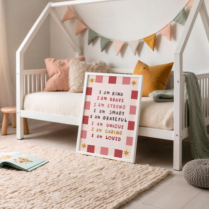 Kids Affirmation Poster, I Am Kind, Playroom Wall Art, Positive Affirmation Print (MR146) — poster 8