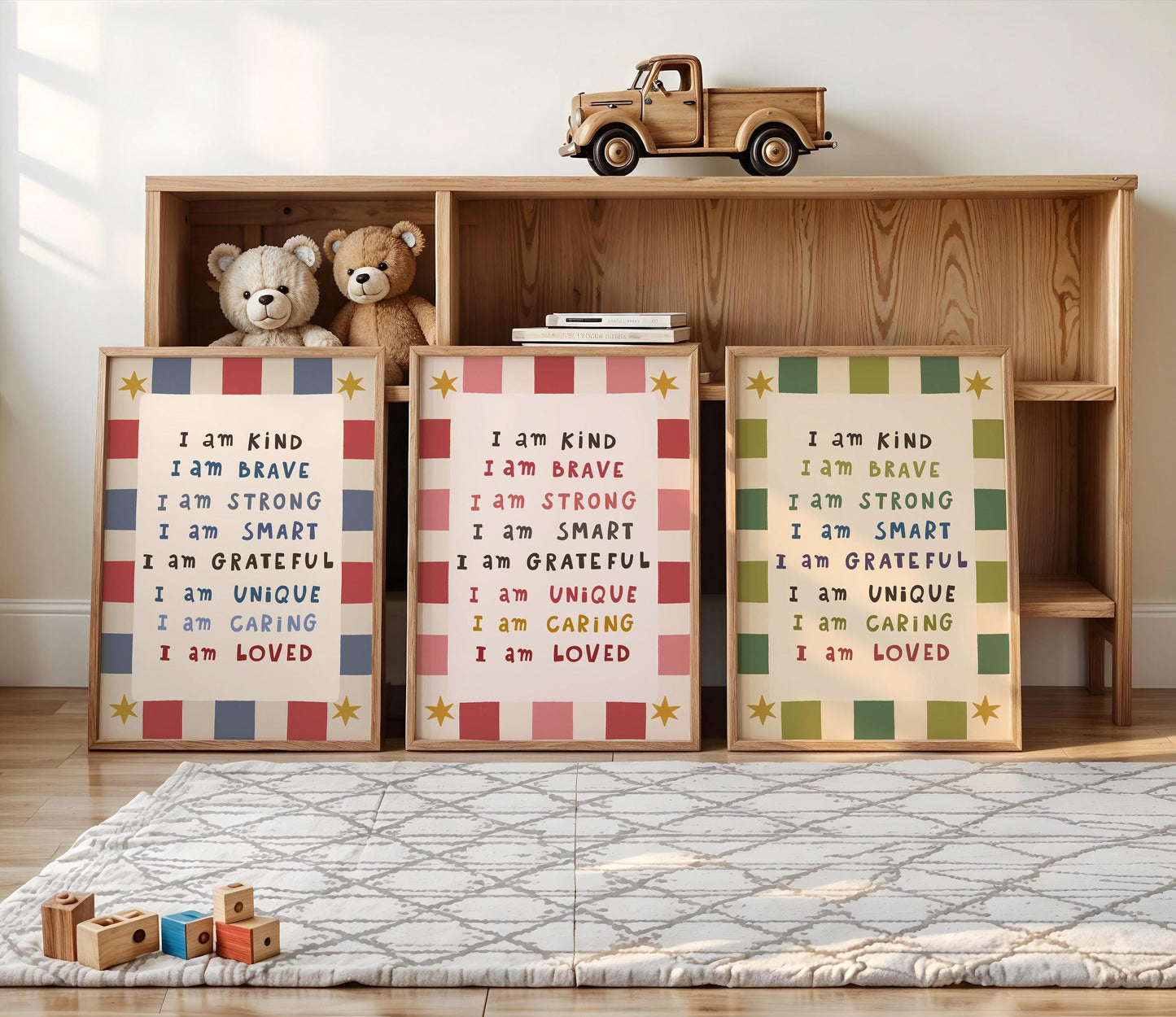 Kids Affirmation Poster, I Am Kind, Playroom Wall Art, Positive Affirmation Print (MR146) — poster 4