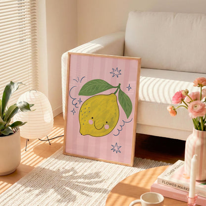 Lemon Wall Art, Fruit Poster, Kitchen Print, Kids Room Decor, Whimsical Citrus Artwork (MR88) — poster 2