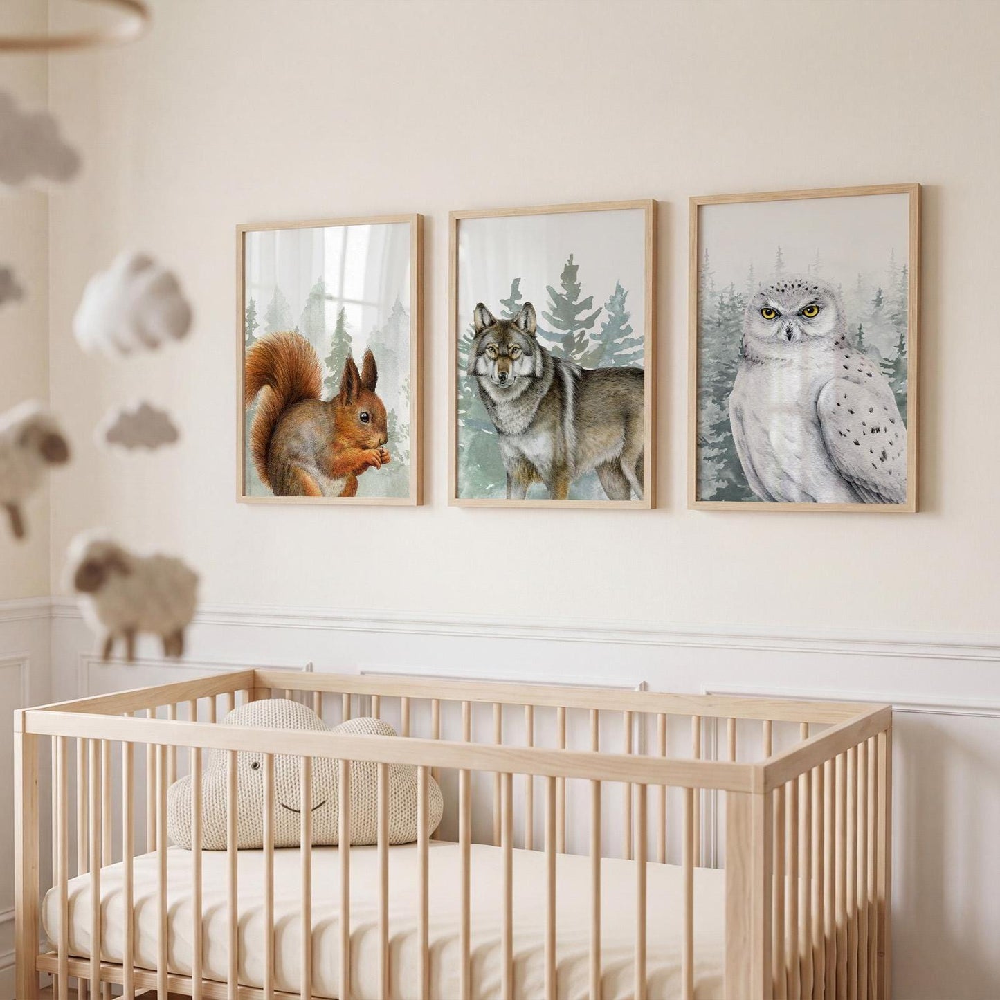 Woodland Animal Prints, Nursery Wall Art, Woodland Nursery Decor (Set of 3) N247 — poster 5