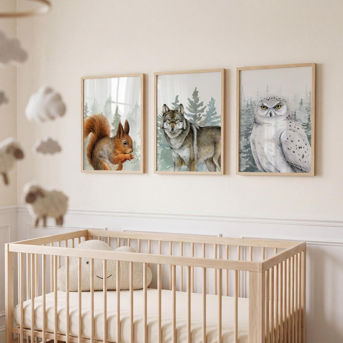 Woodland Animal Prints, Nursery Wall Art, Woodland Nursery Decor (Set of 3) N247 — poster 5