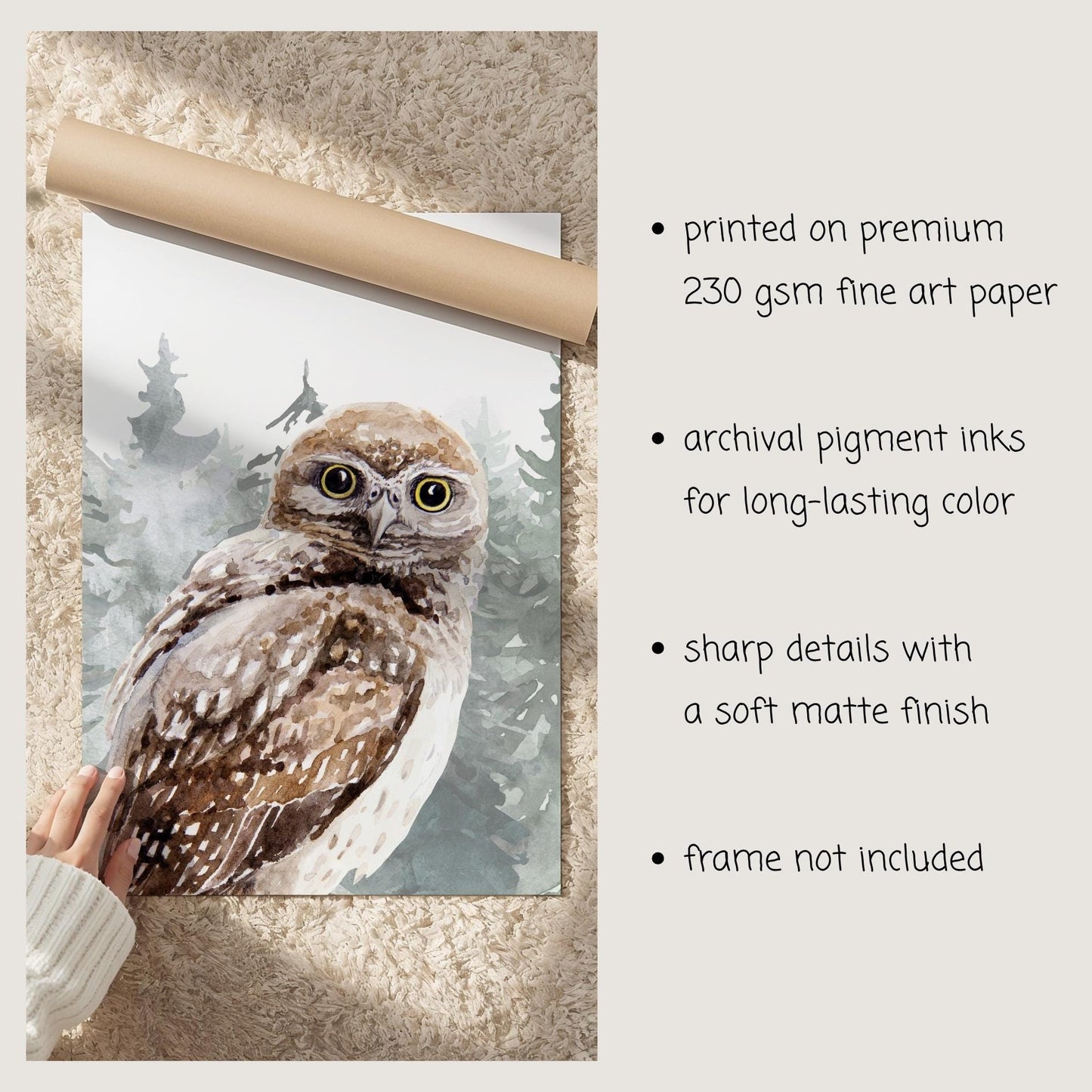 Woodland Animal Prints, Nursery Wall Art, Woodland Nursery Decor (Set of 3) N247 — poster 7