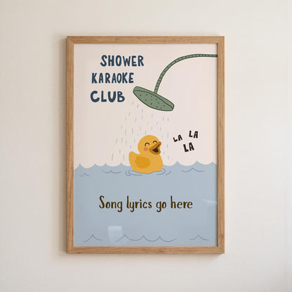 Custom Lyric Print, Song Lyrics Wall Art, Shower Karaoke Bathroom Poster (MR147) — poster 9