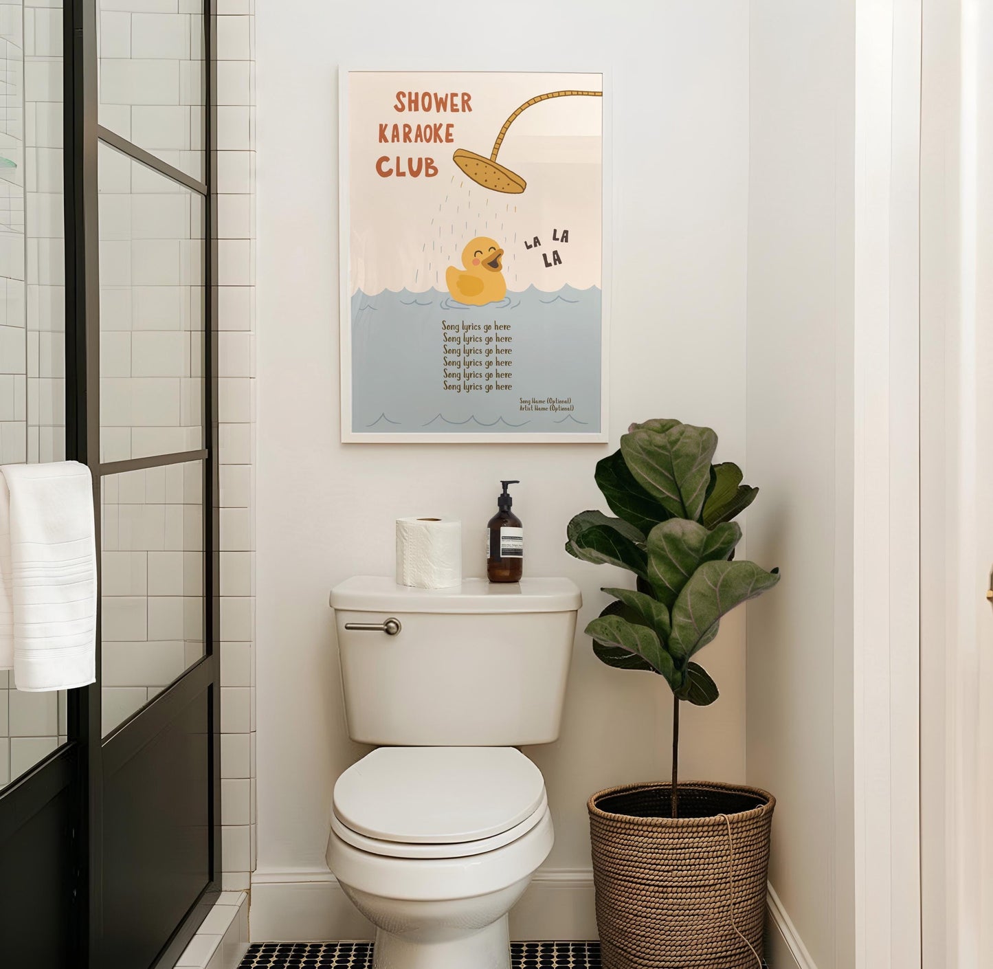 Custom Lyric Print, Song Lyrics Wall Art, Shower Karaoke Bathroom Poster (MR147) — poster 3