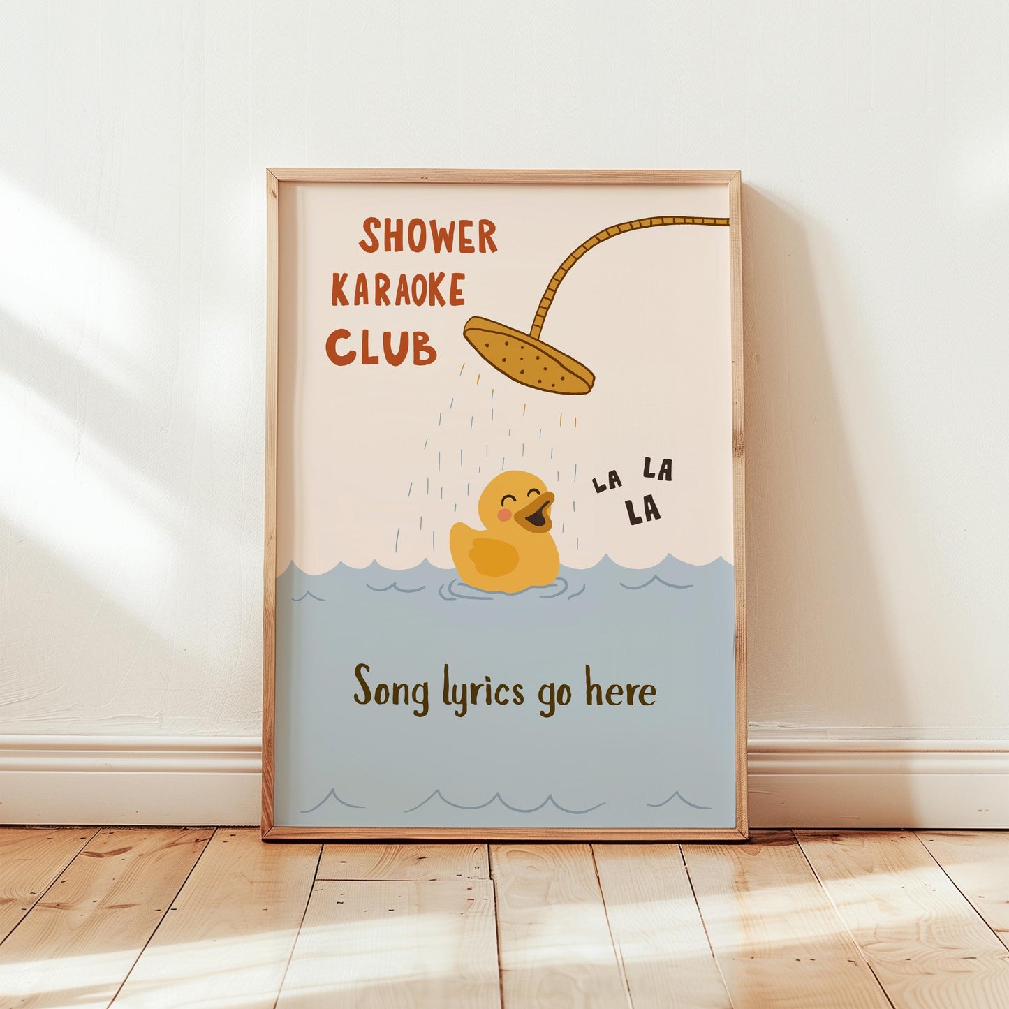 Custom Lyric Print, Song Lyrics Wall Art, Shower Karaoke Bathroom Poster (MR147) — poster 1
