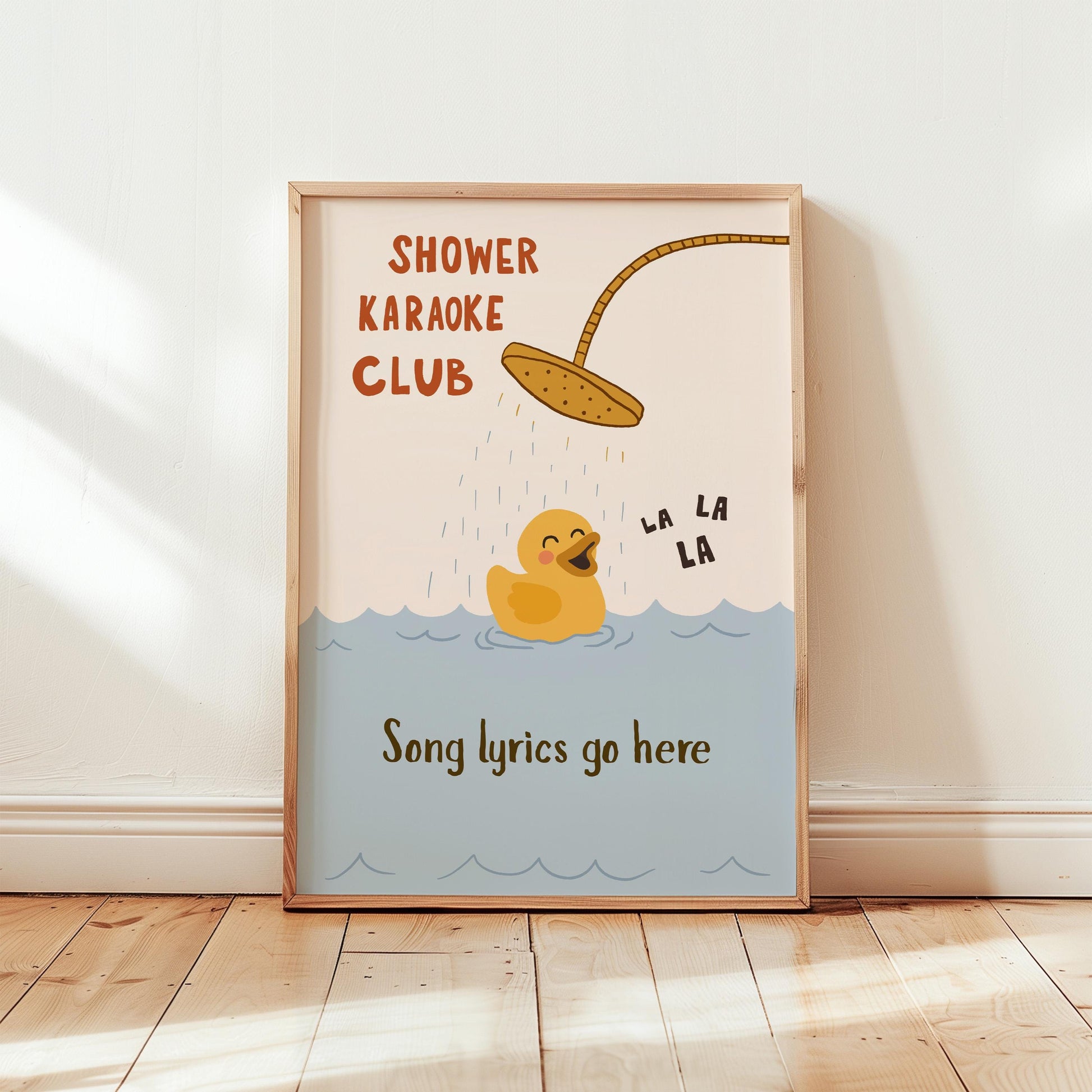 Custom Lyric Print, Song Lyrics Wall Art, Shower Karaoke Bathroom Poster (MR147) — poster 1
