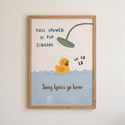 Custom Lyric Print, Song Lyrics Wall Art, This Shower Is For Singing Poster (MR148) — poster 9