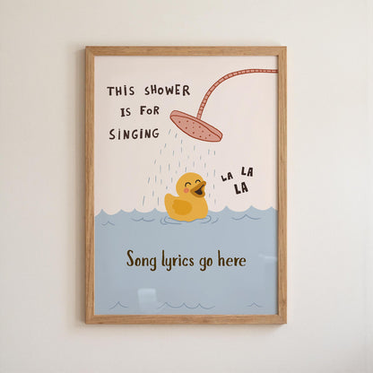Custom Lyric Print, Song Lyrics Wall Art, This Shower Is For Singing Poster (MR148) — poster 11