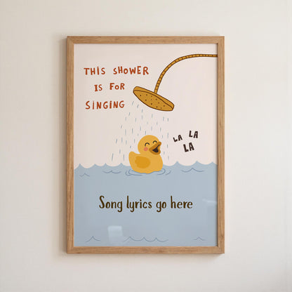 Custom Lyric Print, Song Lyrics Wall Art, This Shower Is For Singing Poster (MR148) — poster 8