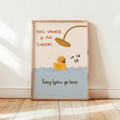 Custom Lyric Print, Song Lyrics Wall Art, This Shower Is For Singing Poster (MR148) — poster 1