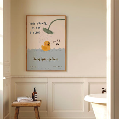 Custom Lyric Print, Song Lyrics Wall Art, This Shower Is For Singing Poster (MR148) — poster 2