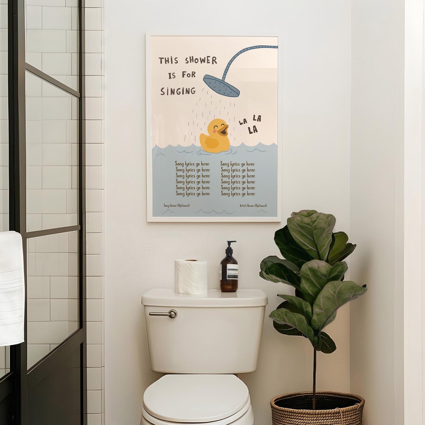 Custom Lyric Print, Song Lyrics Wall Art, This Shower Is For Singing Poster (MR148) — poster 5