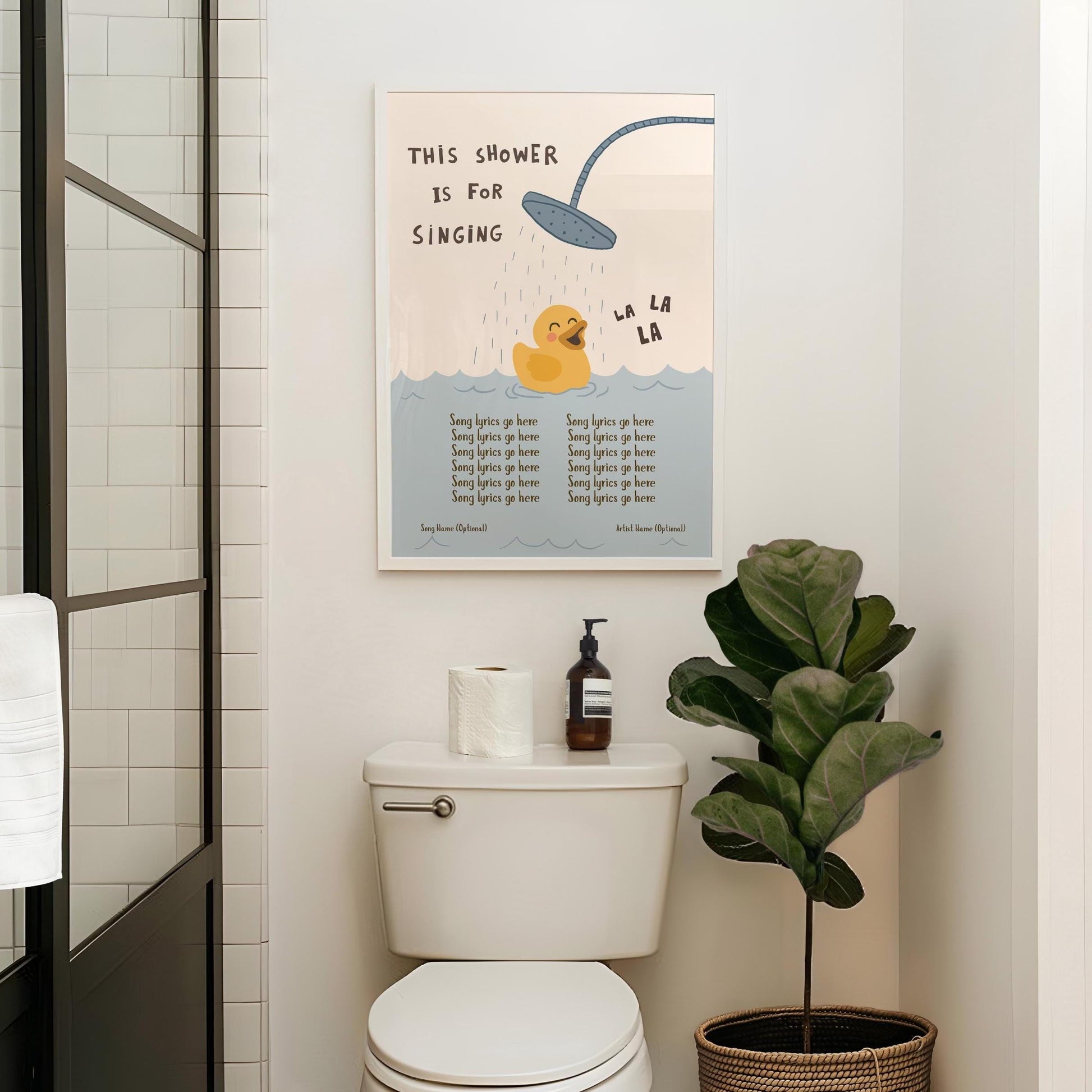 Custom Lyric Print, Song Lyrics Wall Art, This Shower Is For Singing Poster (MR148) — poster 5