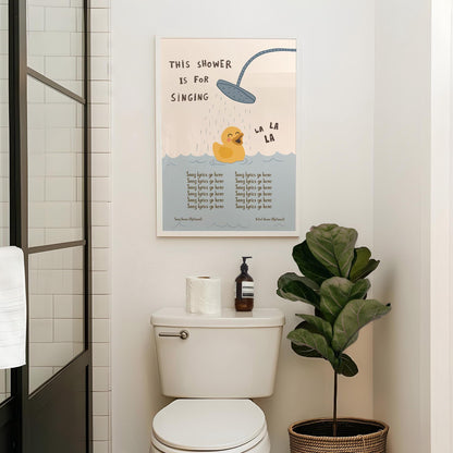 Custom Lyric Print, Song Lyrics Wall Art, This Shower Is For Singing Poster (MR148) — poster 5