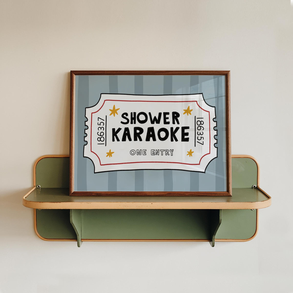 Shower Karaoke Ticket Print, Funny Bathroom Poster, Retro Wall Art, Music Lover Decor MR151 — poster 13