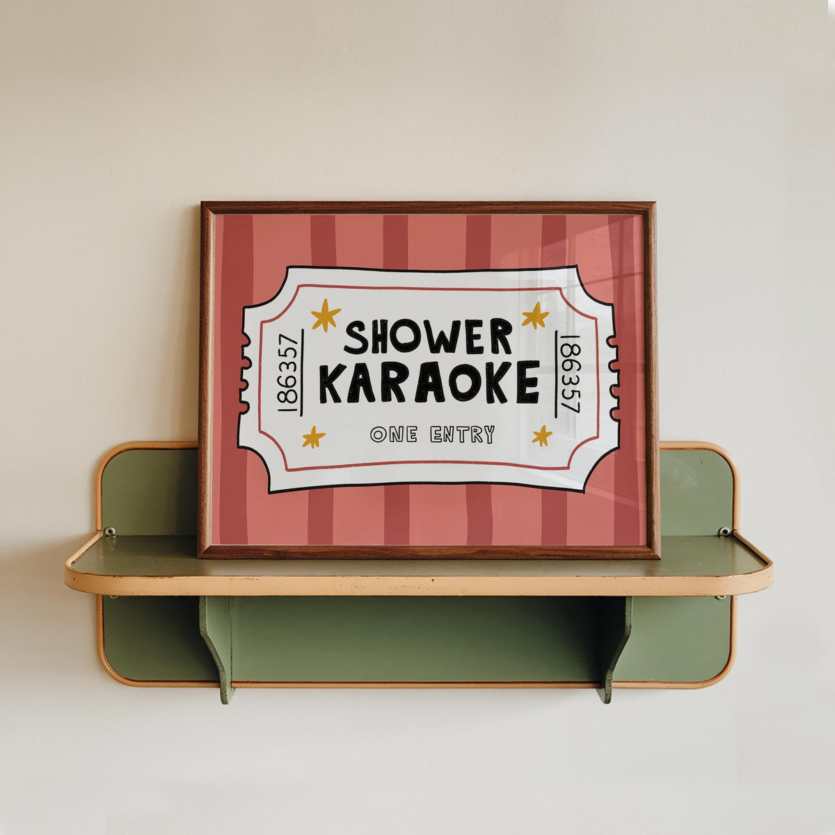 Shower Karaoke Ticket Print, Funny Bathroom Poster, Retro Wall Art, Music Lover Decor MR151 — poster 10