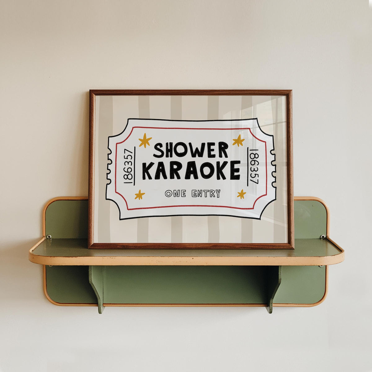 Shower Karaoke Ticket Print, Funny Bathroom Poster, Retro Wall Art, Music Lover Decor MR151 — poster 16