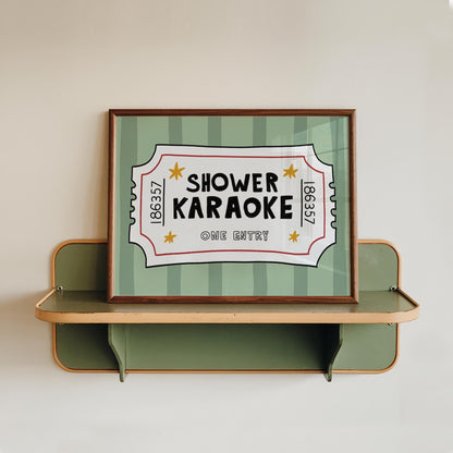 Shower Karaoke Ticket Print, Funny Bathroom Poster, Retro Wall Art, Music Lover Decor MR151 — poster 12