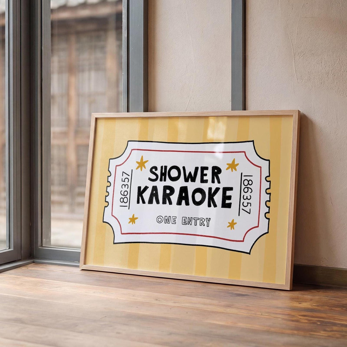 Shower Karaoke Ticket Print, Funny Bathroom Poster, Retro Wall Art, Music Lover Decor MR151 — poster 5