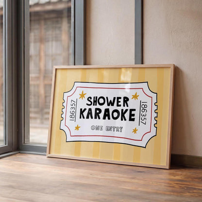 Shower Karaoke Ticket Print, Funny Bathroom Poster, Retro Wall Art, Music Lover Decor MR151 — poster 5