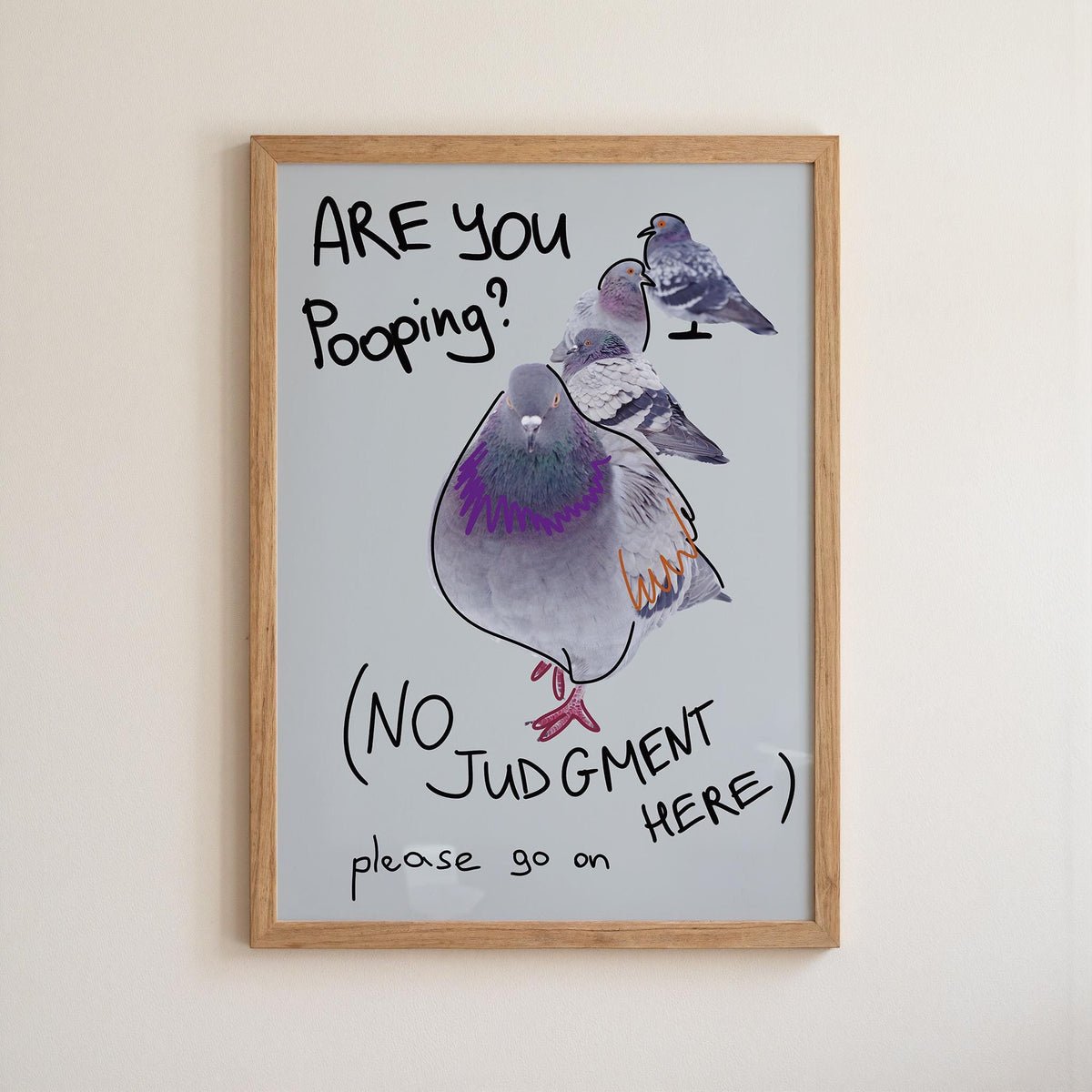 Are You Pooping Pigeon Poster, Funny Bathroom Wall Art, Quirky Bathroom Sign (MR149) — poster 7