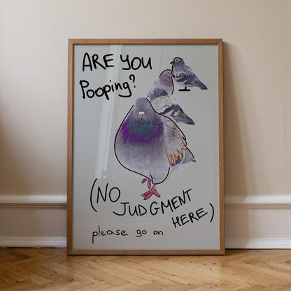 Are You Pooping Pigeon Poster, Funny Bathroom Wall Art, Quirky Bathroom Sign (MR149) — poster 9