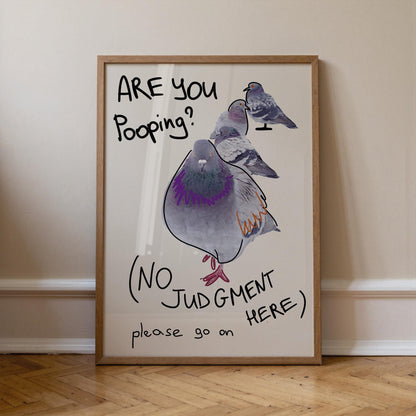 Are You Pooping Pigeon Poster, Funny Bathroom Wall Art, Quirky Bathroom Sign (MR149) — poster 8