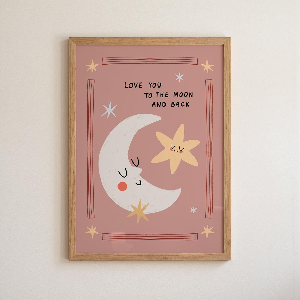 Love You to the Moon and Back Hand-Drawn Nursery Art, Kids Room Print (MR153) — poster 9
