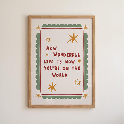 How Wonderful Life Is Now You're In The World, Hand-Drawn Nursery Wall Art (MR154) — poster 7