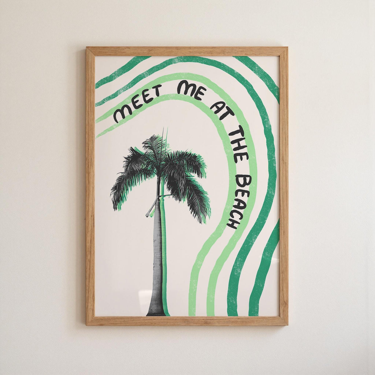 Meet Me at the Beach Print, Handwritten Coastal Poster, Palm Tree Wall Art (MR156) — poster 12