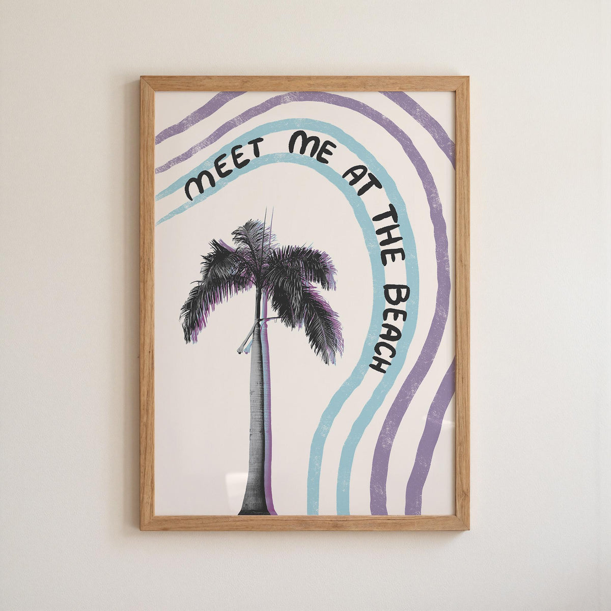 Meet Me at the Beach Print, Handwritten Coastal Poster, Palm Tree Wall Art (MR156) — poster 13