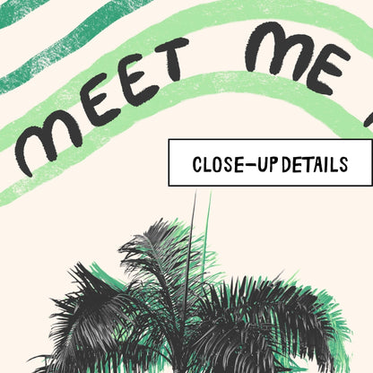 Meet Me at the Beach Print, Handwritten Coastal Poster, Palm Tree Wall Art (MR156) — poster 9