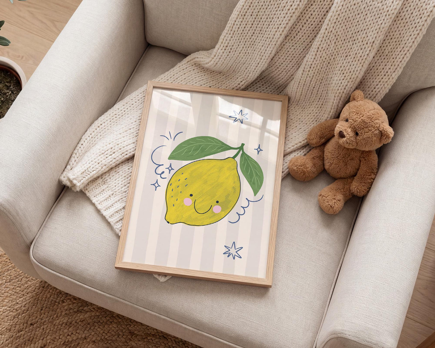 Lemon Wall Art, Fruit Poster, Kitchen Print, Kids Room Decor, Whimsical Citrus Artwork (MR88) — poster 3