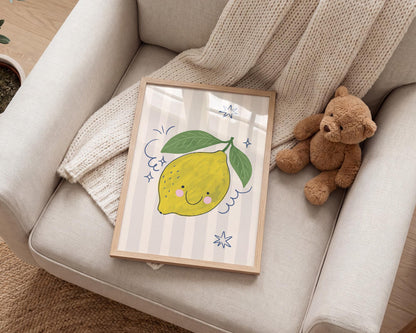 Lemon Wall Art, Fruit Poster, Kitchen Print, Kids Room Decor, Whimsical Citrus Artwork (MR88) — poster 3
