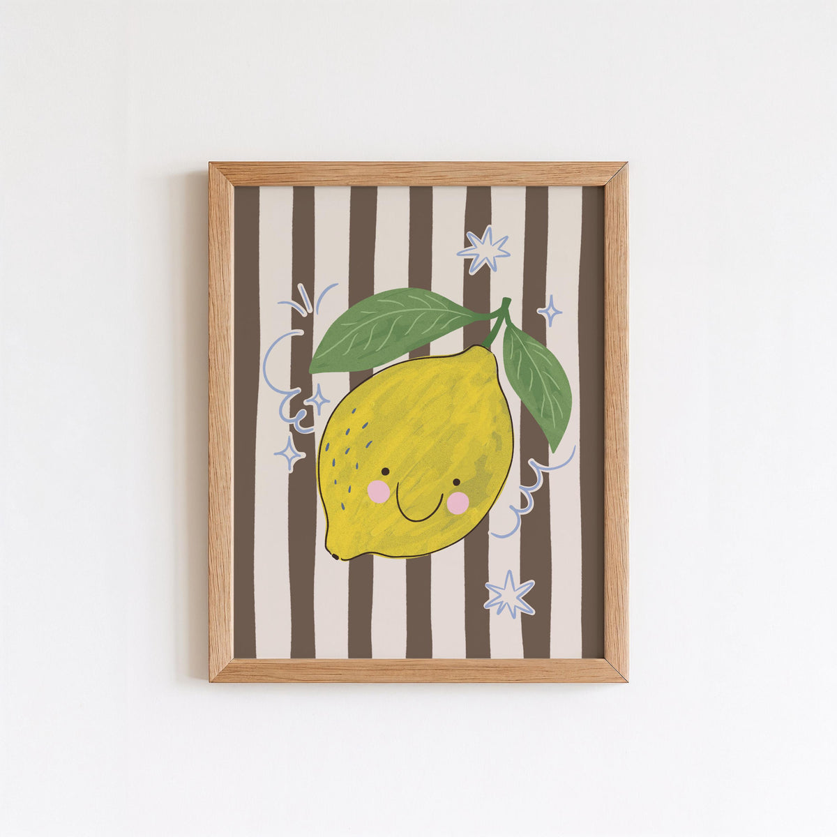 Lemon Wall Art, Fruit Poster, Kitchen Print, Kids Room Decor, Whimsical Citrus Artwork (MR88) — poster 1