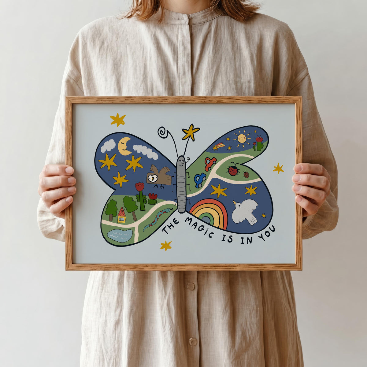 Butterfly Nursery Wall Art, Hand Drawn Playroom Decor, The Magic Is In You, Unframed (MR159) — poster 9