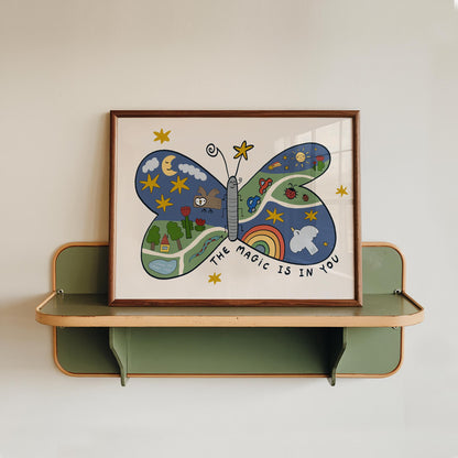 Butterfly Nursery Wall Art, Hand Drawn Playroom Decor, The Magic Is In You, Unframed (MR159) — poster 1