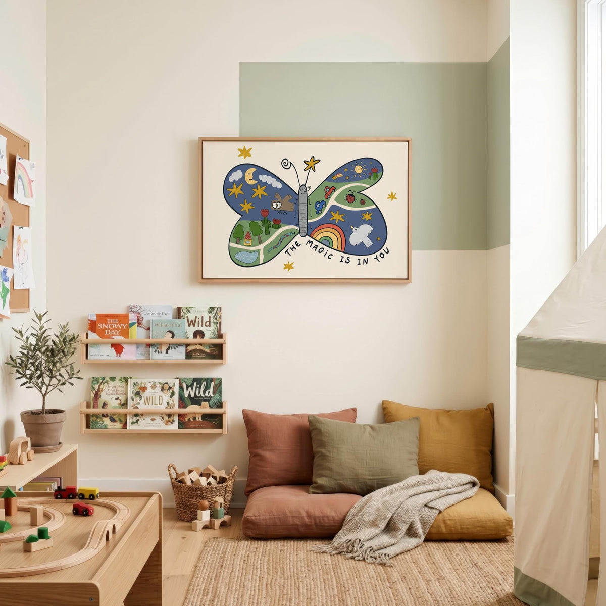 Butterfly Nursery Wall Art, Hand Drawn Playroom Decor, The Magic Is In You, Unframed (MR159) — poster 6