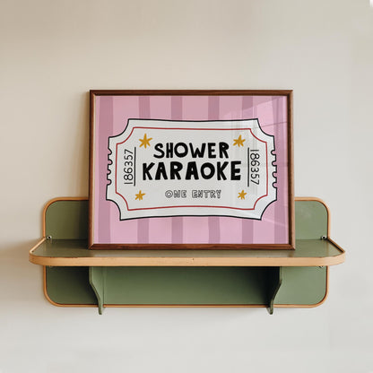 Shower Karaoke Ticket Print, Funny Bathroom Poster, Retro Wall Art, Music Lover Decor MR151 — poster 14