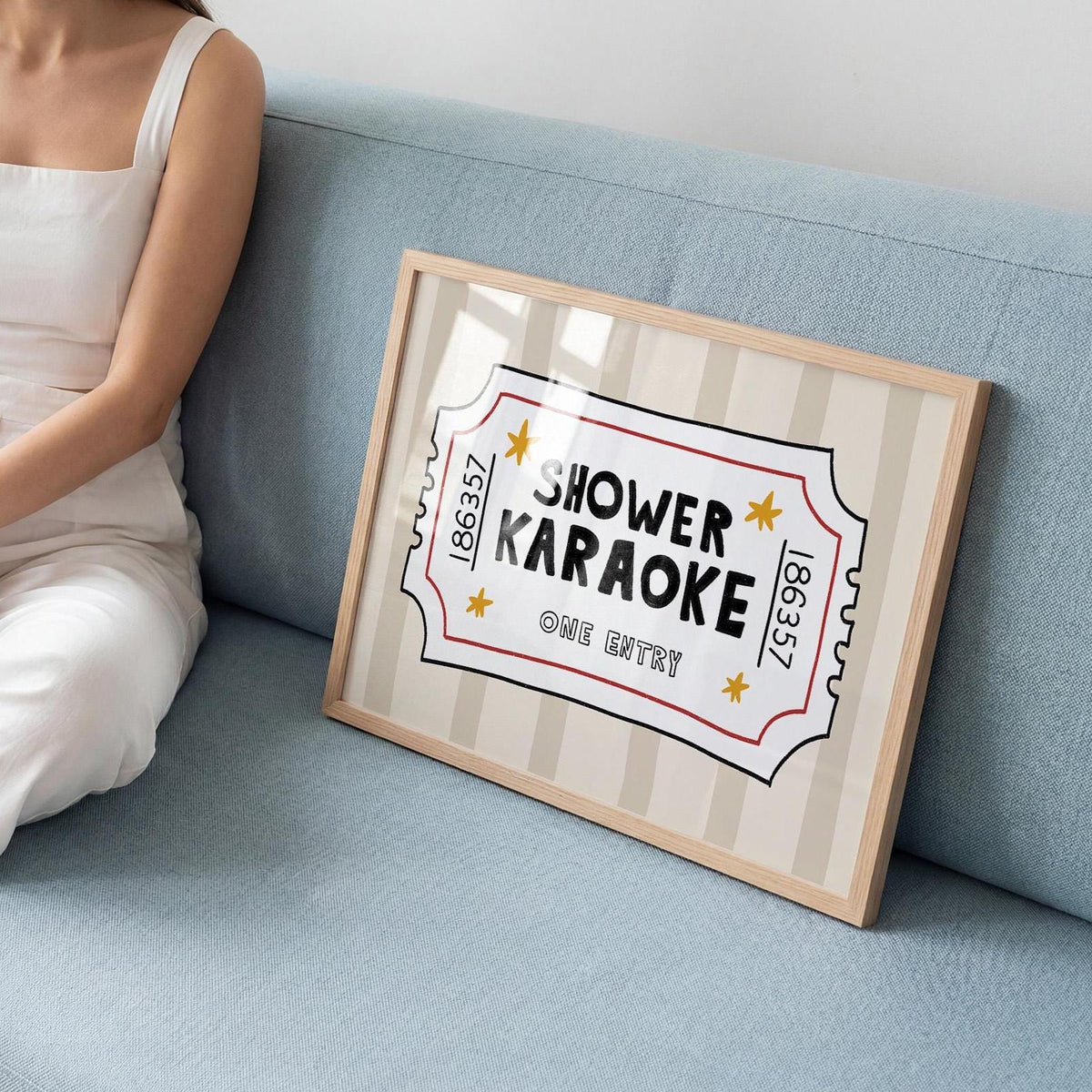 Shower Karaoke Ticket Print, Funny Bathroom Poster, Retro Wall Art, Music Lover Decor MR151 — poster 6