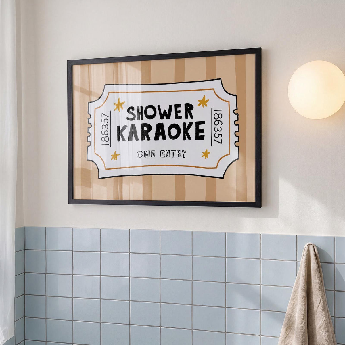 Shower Karaoke Ticket Print, Funny Bathroom Poster, Retro Wall Art, Music Lover Decor MR151 — poster 7