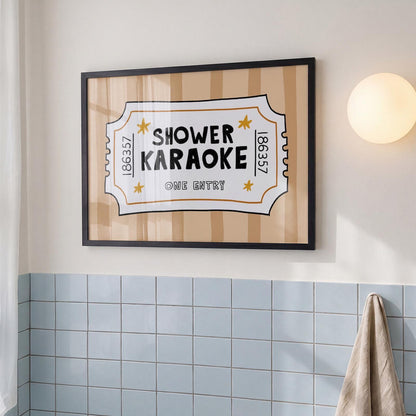 Shower Karaoke Ticket Print, Funny Bathroom Poster, Retro Wall Art, Music Lover Decor MR151 — poster 7