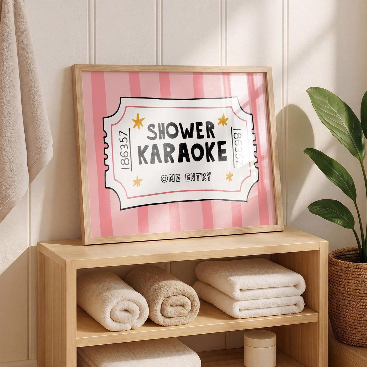 Shower Karaoke Ticket Print, Funny Bathroom Poster, Retro Wall Art, Music Lover Decor MR151 — poster 8