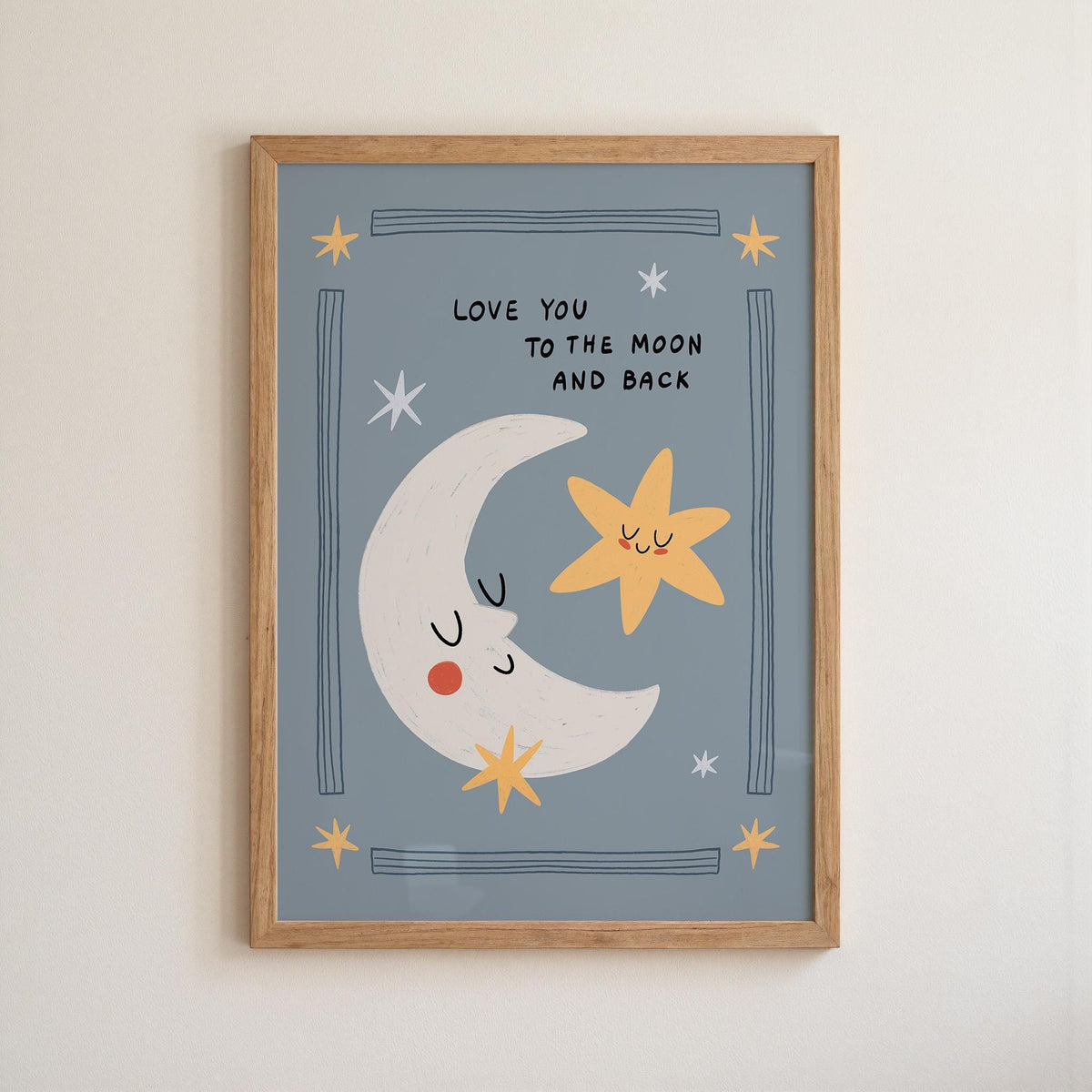 Love You to the Moon and Back Hand-Drawn Nursery Art, Kids Room Print (MR153) — poster 8