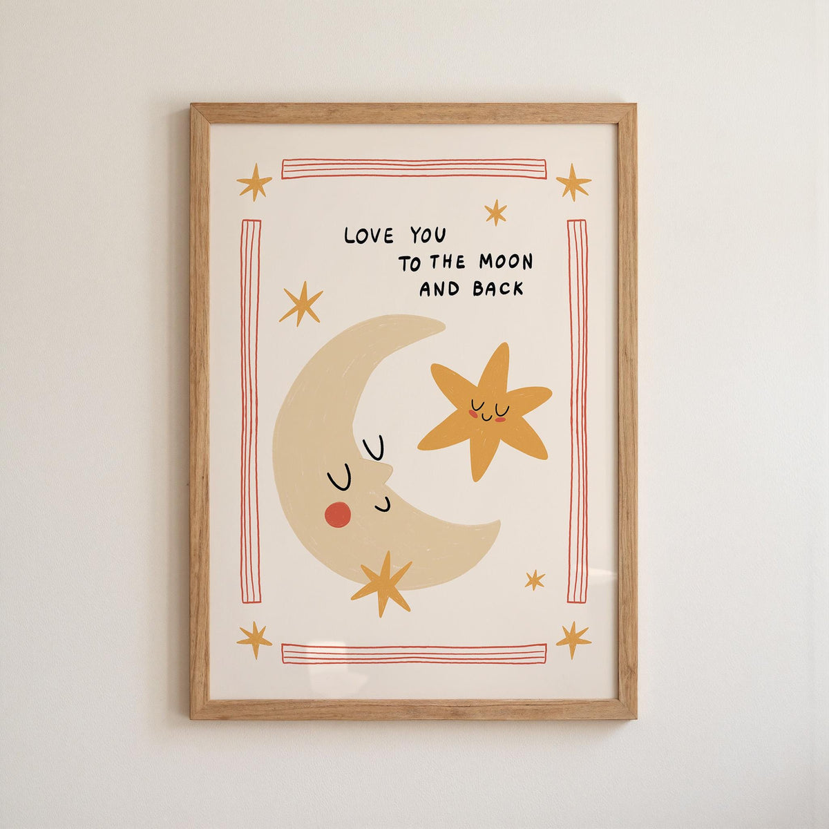 Love You to the Moon and Back Hand-Drawn Nursery Art, Kids Room Print (MR153) — poster 7