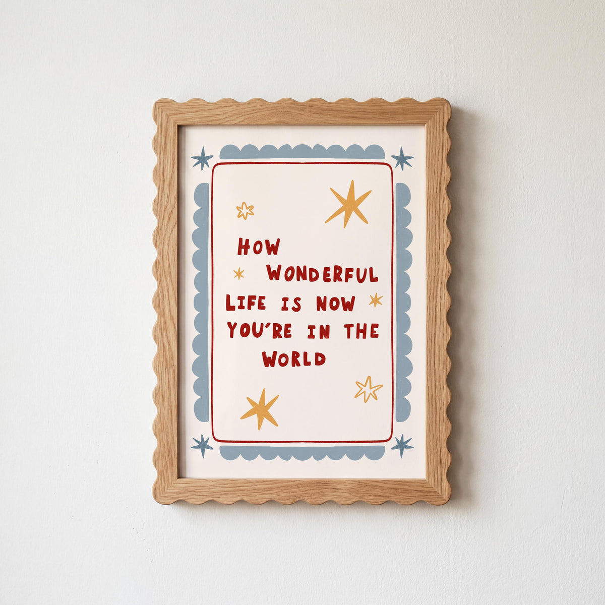 How Wonderful Life Is Now You're In The World, Hand-Drawn Nursery Wall Art (MR154) — poster 4