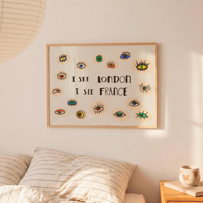 I See London Print, Quirky Eye Wall Art, Funny Bathroom Poster, Cheeky Eclectic Decor (MR160) — poster 4